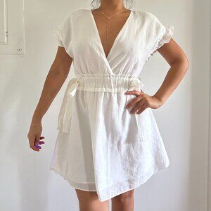 Zara white wrap dress size medium